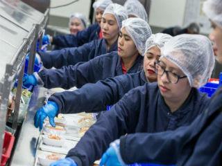 Overseeing the preparation of 180,000 meals each day is a team of five executive chefs and sous chefs. During peak periods such as the summer this figure rockets, with the 2017 record in July when 220,000 meals were processed in a 24-hour period. Like everything else at the Emirates Flight Catering Centre (EKFC), this is undertaken with military-style precision.The airline boasts a global spread of destinations and also sources ingredients used in its dishes from around the globe. There’s bananas from the Philippines, lamb sourced from New Zealand, vegetables from the Middle East and locally-sourced meat. Oh, and not forgetting (still popular) baked beans from the UK.